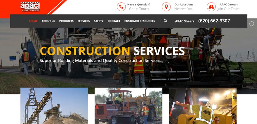 The APAC Shears website designed by P.O.G.