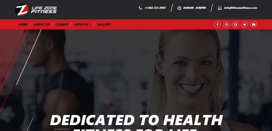 The Life Zone Fitness website designed by P.O.G.