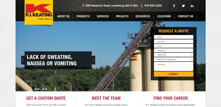 The P.J. Keating website designed by P.O.G.