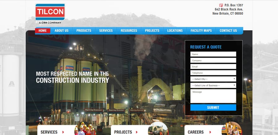 The Tilcon Connecticut website designed by P.O.G.